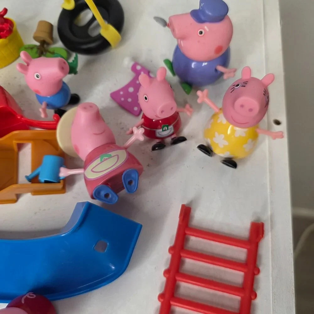Lot of Eight Peppa Pig Figures Plus Accessories